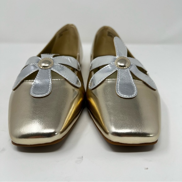 Katy Perry Collections Gold Flats with Silver Detail - Picture 4 of 10